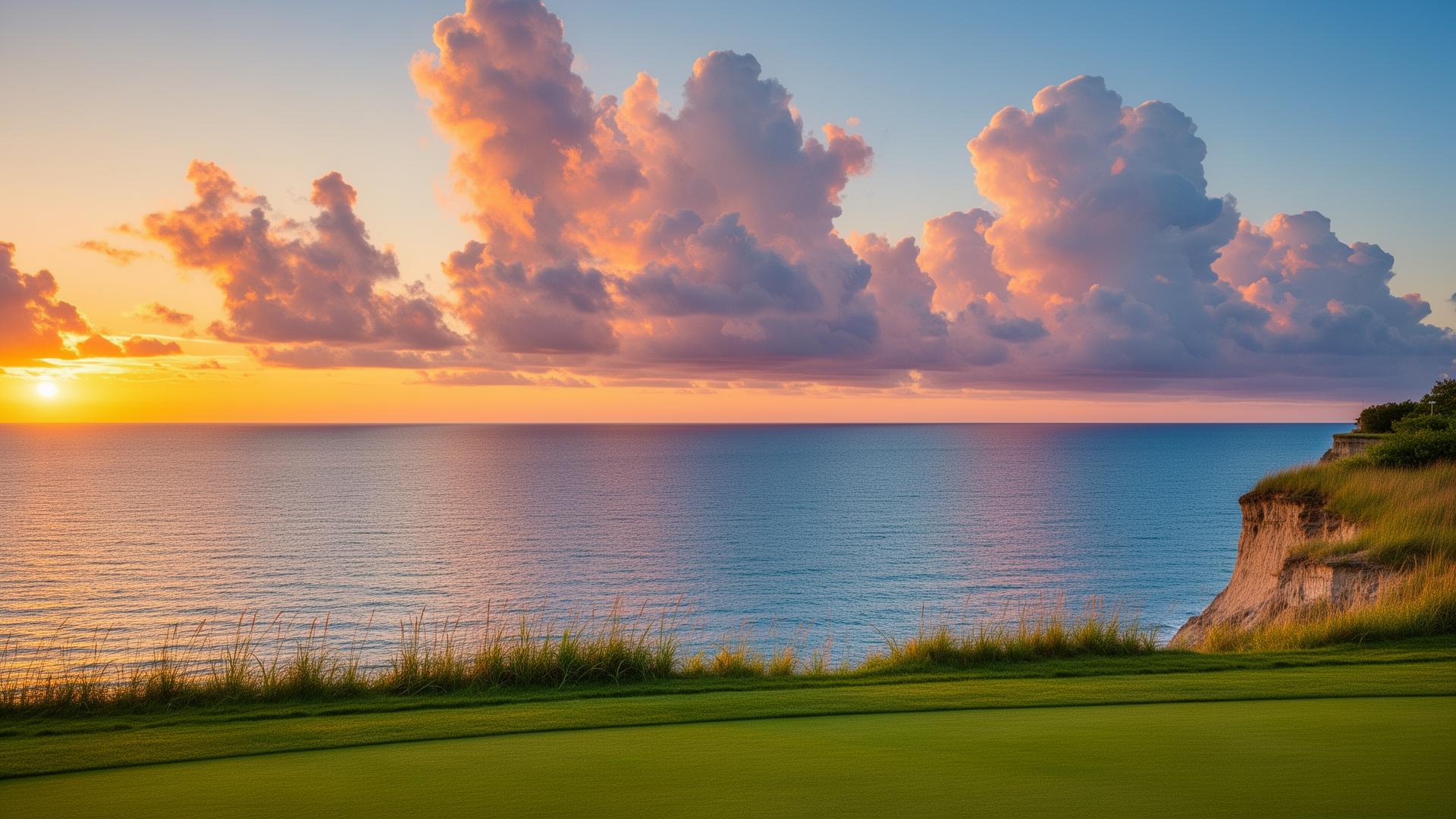 Golf course on the Lake Michigan bluffs in Northern Michigan.